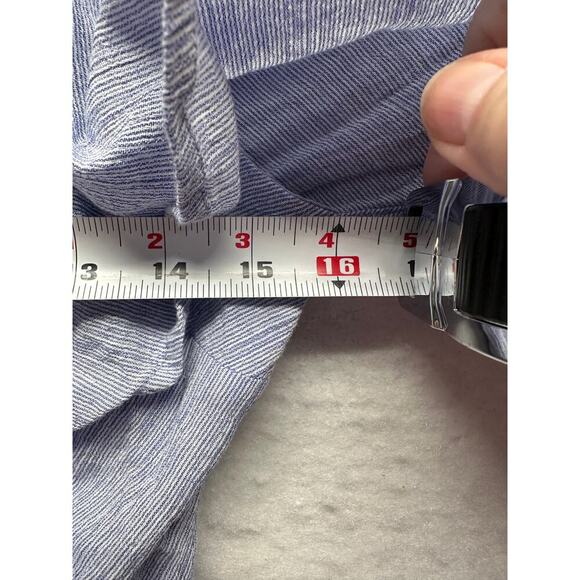 Y2K Blue Gingham Wrap Front Dress Off the Shoulders Size Med Pockets Fairy Lined - Picture 6 of 11